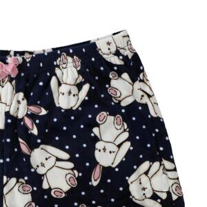 NWT FIVE BELOW Womens' Navy Blue Bunny Rabbit Plush Lounge Pajama Pants XS